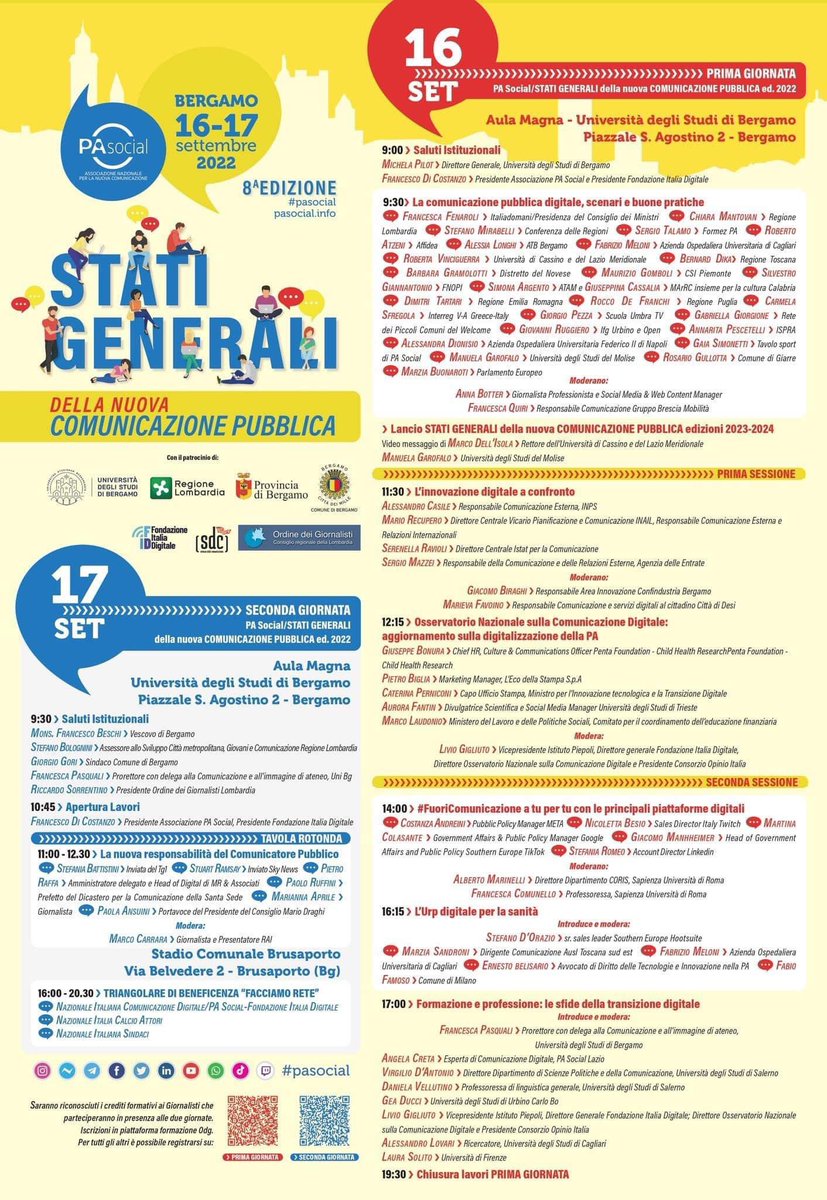 alelovari's tweet photo. Ci vediamo tra poco a #Bergamo x Stati Generali della #Comunicazione #Pubblica nel panel #Formazione e professione: le sfide della #transizione digitale con F. Pasquali @geaducci @LivioGigliuto @DaVelSign @albmarinelli @AngelaCreta Solito #pasocial @SPolUniCA #qcps @palagab #sdc https://t.co/oKpqd5F3H0
