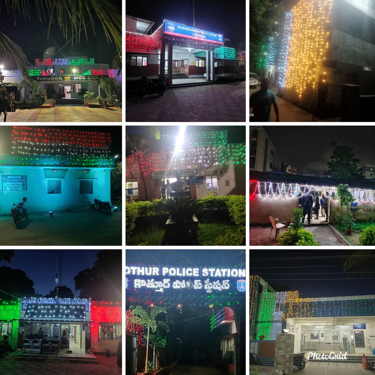 dcpshamshabad's tweet photo. In view of #TELANGANA_JATEEYA_SAMAIKYATA_VAJROTSAVALU, police stations in Shamashabad Zone illuminated with #Tri_Colour.
#NationalIntegrationDay
@TelanganaDGP @cyberabadpolice @cpcybd @TelanganaCOPs https://t.co/U3KNXJUHyn