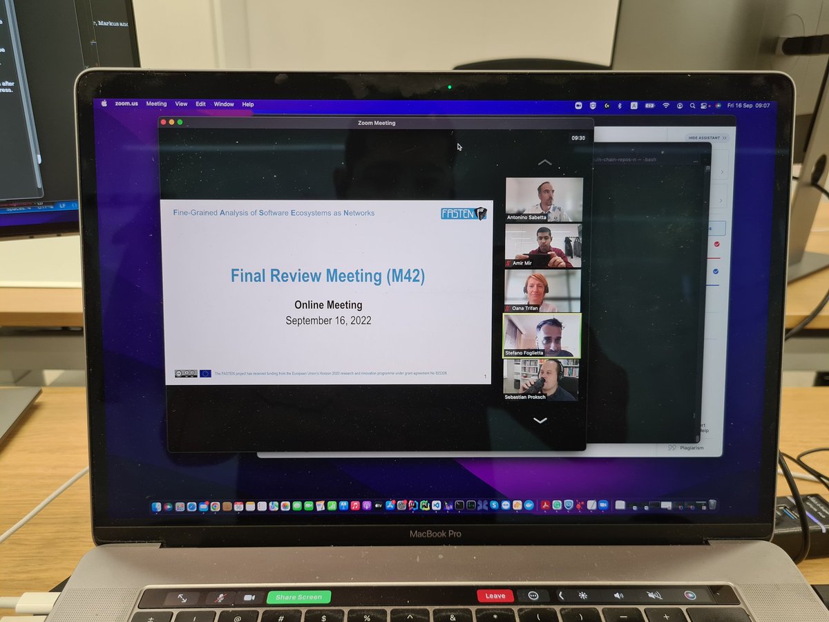 amir_mir93's tweet photo. Today is the final review meeting of @FastenProject.
So far, it's been a great pleasure working with the #fasten consortium.
During this project,  I've worked with great researchers/engineers and have learned many things.

#eu #project #dependencymanagement #softwareanalysis https://t.co/3tyLOZSyMD