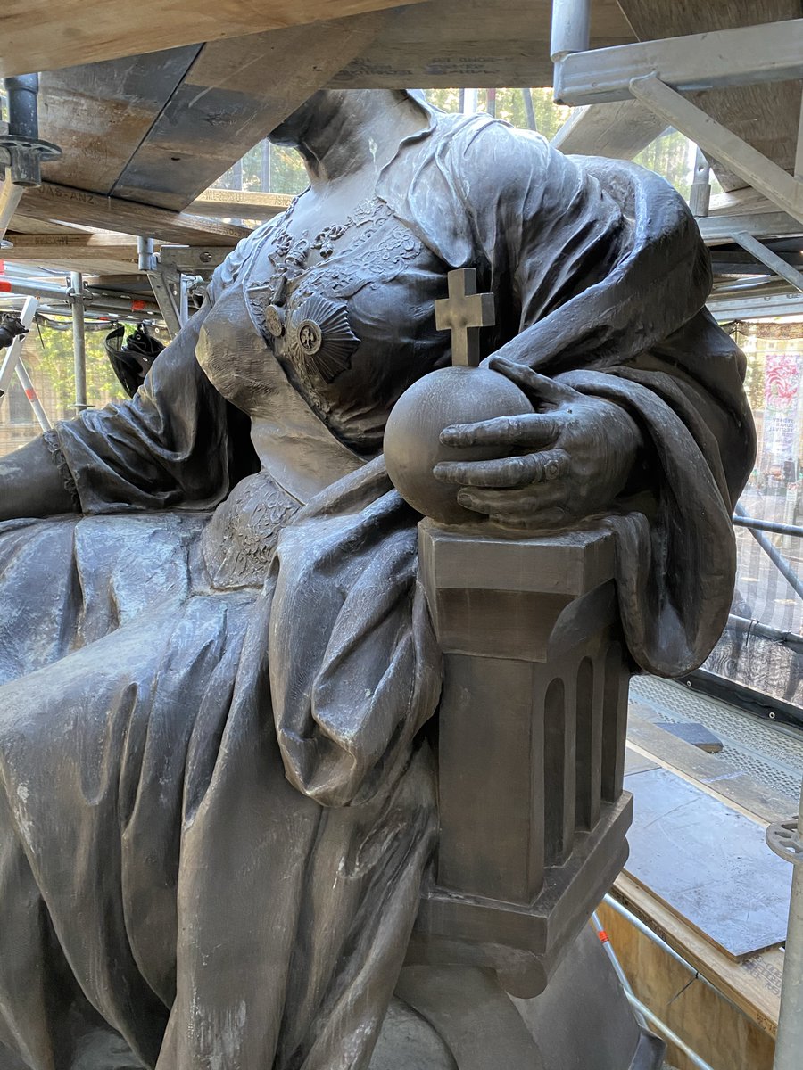 WattsGallery's tweet photo. The final step was to heat the sculpture with blowtorches &amp; reapply the protective microcrystalline wax coating by brush.

Learning these treatment techniques through on-the-job training has been a great development opportunity as emerging metals conservators. https://t.co/G5g2nu8jFj