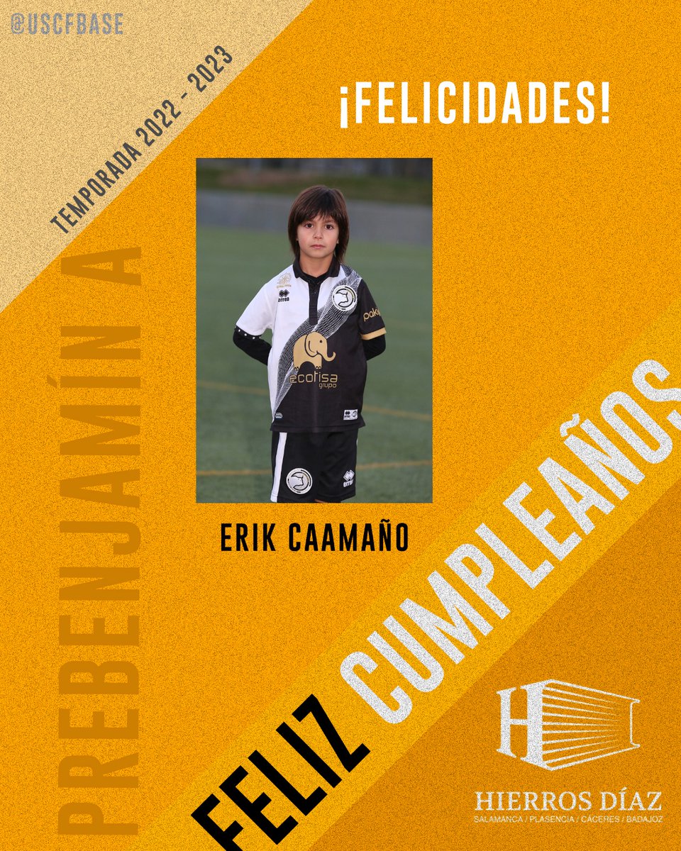 USCFbase's tweet photo. 🎂🎉 𝙀𝙍𝙄𝙆 𝘾𝘼𝘼𝙈𝘼𝙉̃𝙊 - ¡Hoy, 16 de Septiembre cumple años el jugador del Prebenjamín A, Erik Caamaño!
¡Desde Unionistas deseamos que disfrutes de tu día!
¡Muchísimas felicidades Erik!
#PrebenA
#ConstruyendoUSCF 🏗️ https://t.co/KjZ4ZyfJzW