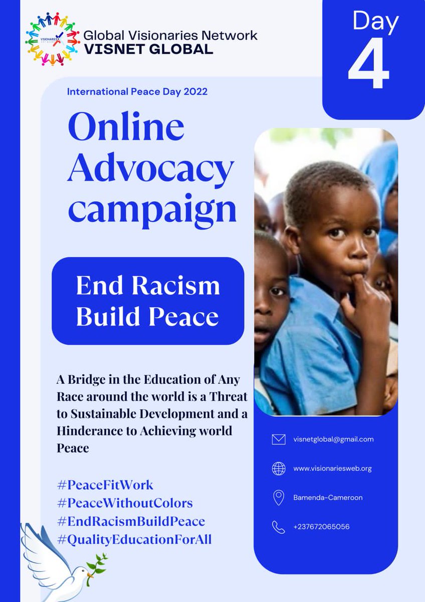 JaczyBright's tweet photo. Changing the narratives without Racism . #peacefitwork. #peacewithoutcolor. #EndRacismBuildPeace. #QualityEducationForAll. @GLOBALVISIONAR5 https://t.co/wseSTuNeTh