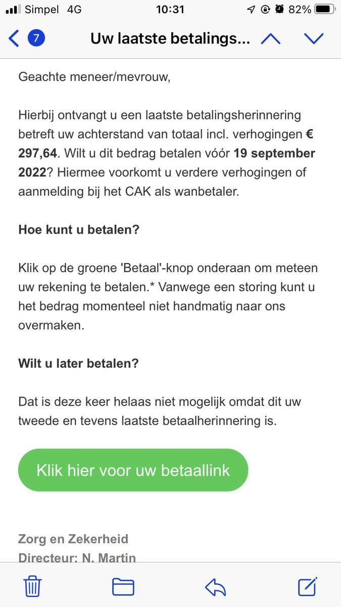 3410937's tweet photo. @zorgenzekerheid ik neem aan dat dit niet bij jullie vandaan komt. Ondanks dat het mailadres wel officieel lijkt. https://t.co/gPMst1HJVC