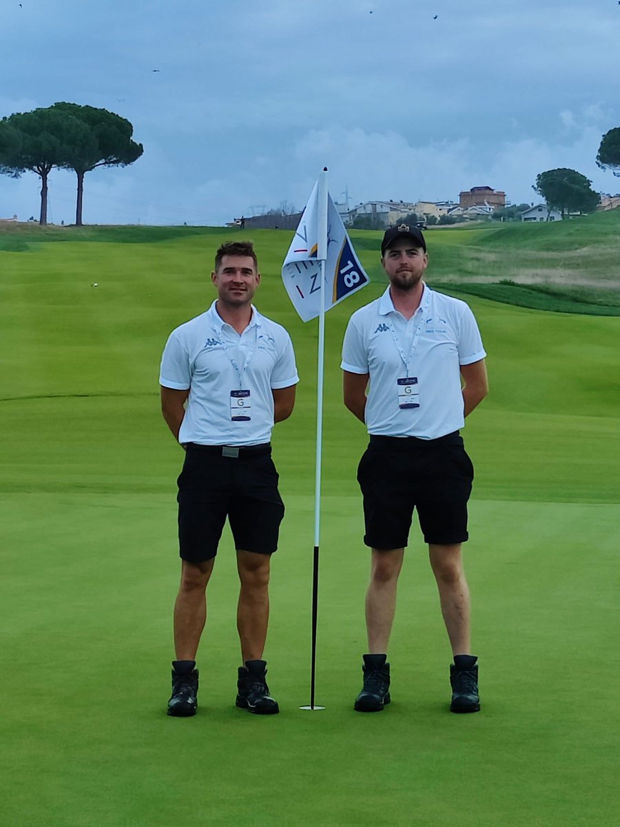 A big thank you to @AdareGC Billy OKeeffe and Cian OConnell who are volunteering at this weeks @ItalianOpen @marcosimonegolf a little warm up ahead of next years @RyderCupEurope thank you @Lara__Arias for having us over. Best wishes to all involved #greenkeeping #OneTeamOneDream