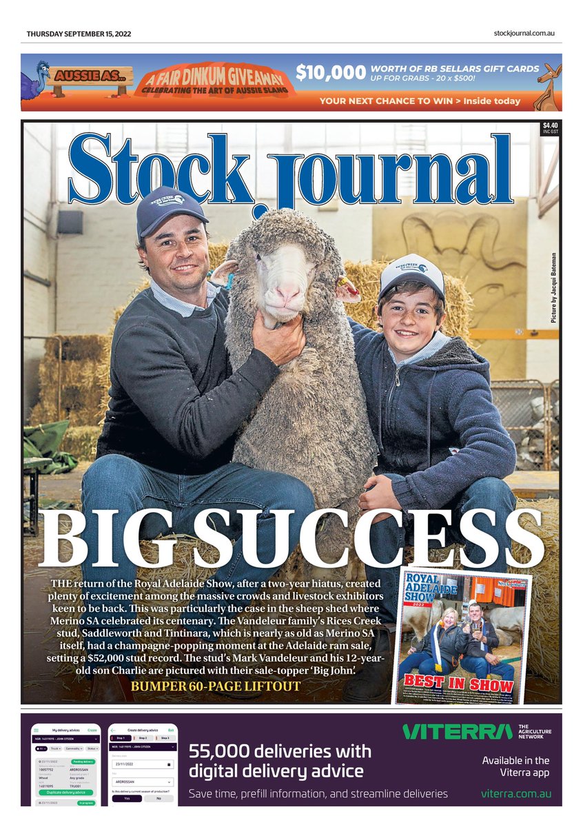 Make sure you bend at the knees when picking up a copy of this week’s paper - it’s a big one! All the latest news, market reports, cropping and livestock features, as well as a massive 60-page <a href="/adelaideshow/">Royal Adelaide Show</a> liftout.