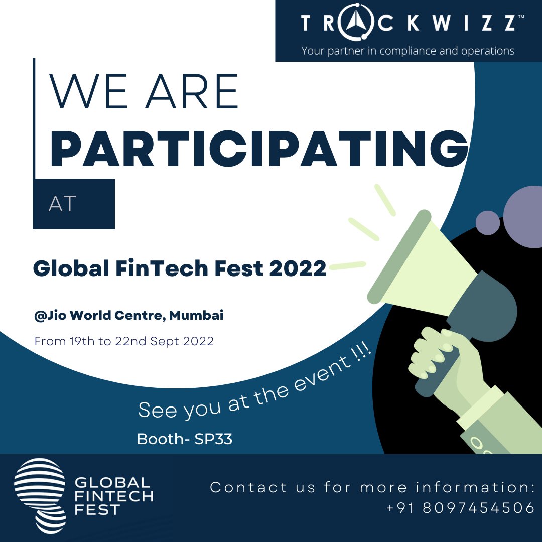 TrackWizz's tweet photo. Join us at the Global FinTech Fest 2022.
From 19th to 22nd September at Jio World Convention Centre, Mumbai.
Meet us at the booth - SP 33.
For more information or queries send us an email on information@tssconsultancy.com
#trackwizz #Globalfintechfest #technology #innovation https://t.co/9yqXIyAzM9