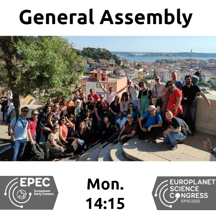 epec_epn's tweet photo. 🚀Early Careers, let’s start this #EPSC2022 with the right foot! Don’t miss the EPEC assembly next Monday, Sep 19th. This is your opportunity to get to know what EPEC is and to hear everything about our activities! [https://t.co/hkYyURGqCQ] 🚀 #PlanetaryScience4All ✨ https://t.co/XHq1b9740E