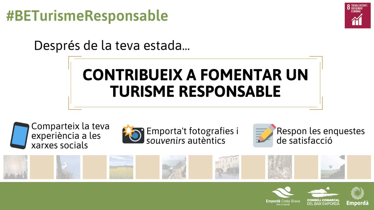 baixemporda_tur's tweet photo. #BETurismeResponsable 🤲🌍
Vols descobrir el #BaixEmpordà? Fes-ho de manera responsable! 👇
https://t.co/aiJgJLwm8D
#visitemporda #josocemporda #unaportaalemporda #TurismeResponsable #TurismeSostenible #BEResponsable #BESostenible
@catexperience @costabrava https://t.co/w5T6tyJ6ce