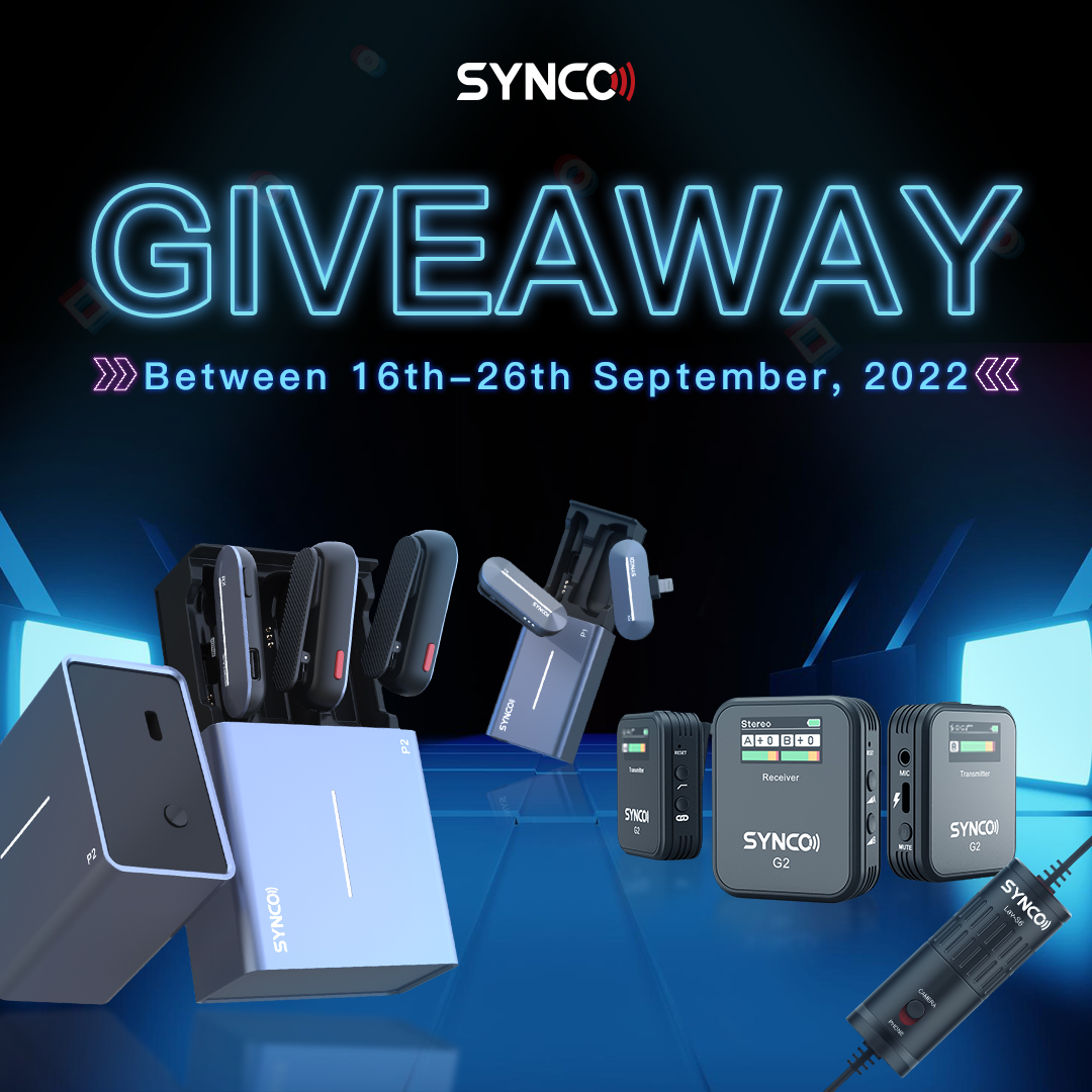 SYNCOMicrophone's tweet photo. Surprise SYNCO #GIVEAWAY 

🎁Prizes:
SYNCO G2A2 ($289)
SYNCO P2 ($189)
SYNCO P1 ($139)
SYNCO S6 ($35)

Just 3️⃣ simple steps:

✅Follow @SYNCOMicrophone and our YT
✅Like &amp; Comment this tweet
✅Retweet &amp; Tag 2 friends

⏳Ends on Sep 26, 6PM EDT, 2022!

#Tech #Microphone https://t.co/Zb7J2NdzUa