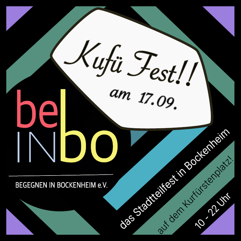 #Bockenheim-TIPPS zum Wochenende:

KIRCHPLATZFEST FÜR KINDER, Fr. 16.9.
KREATIVMARKT &amp; FLOHMARKT, Sa. 17.9.
KUFÜ-FEST 2022, Sa. 17.09.

#Frankfurt
bockenheim-aktiv.de