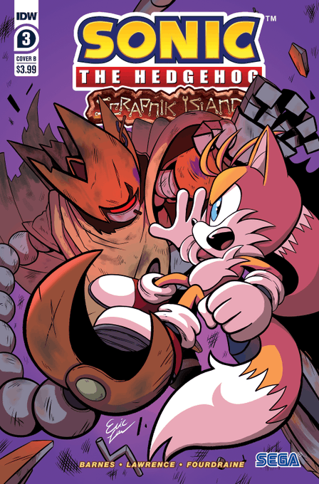 Here's the secondary cover for #IDWSonic's #ScarpnikIsland, issue 3. Artwork by .#SonicNews 