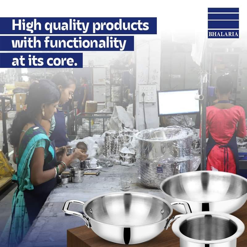 BhalariaBombay's tweet photo. We have been trusted for quality, by our customers, in 88 countries.
.
.
#steelutensil #masaladabba #stainlesssteel #thaliset #kadai #triplycookware #stainlesssteelcookware #manufacturing #designs #kitchenware #dinnerset #steelpan #cooking #food #dabba #india #corporategifts https://t.co/Ebkx2sYfT2