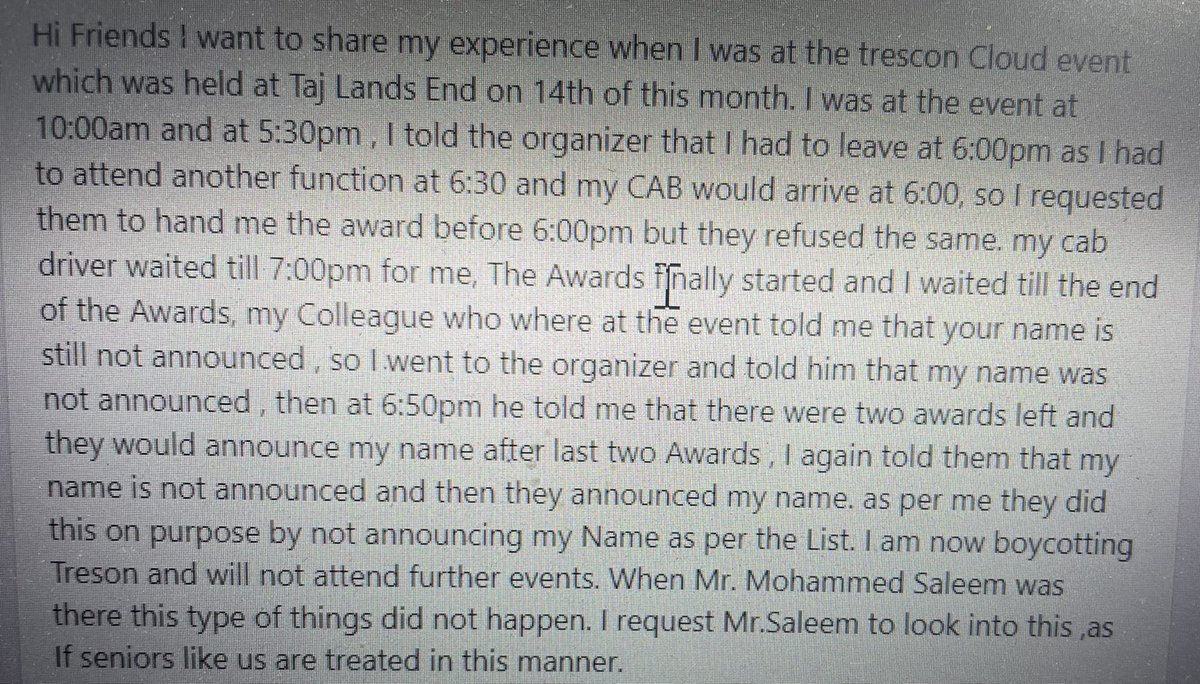 Sacrificed other event because “Award” collection is more important.