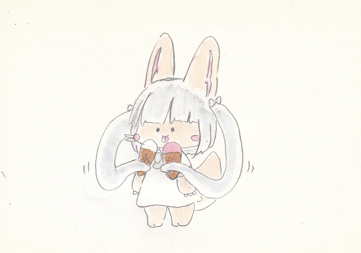 ナナチ(メイドインアビス) 「ツインテナナチちゃんとアイス。#イラスト #メイドインアビス 」|けだまのイラスト