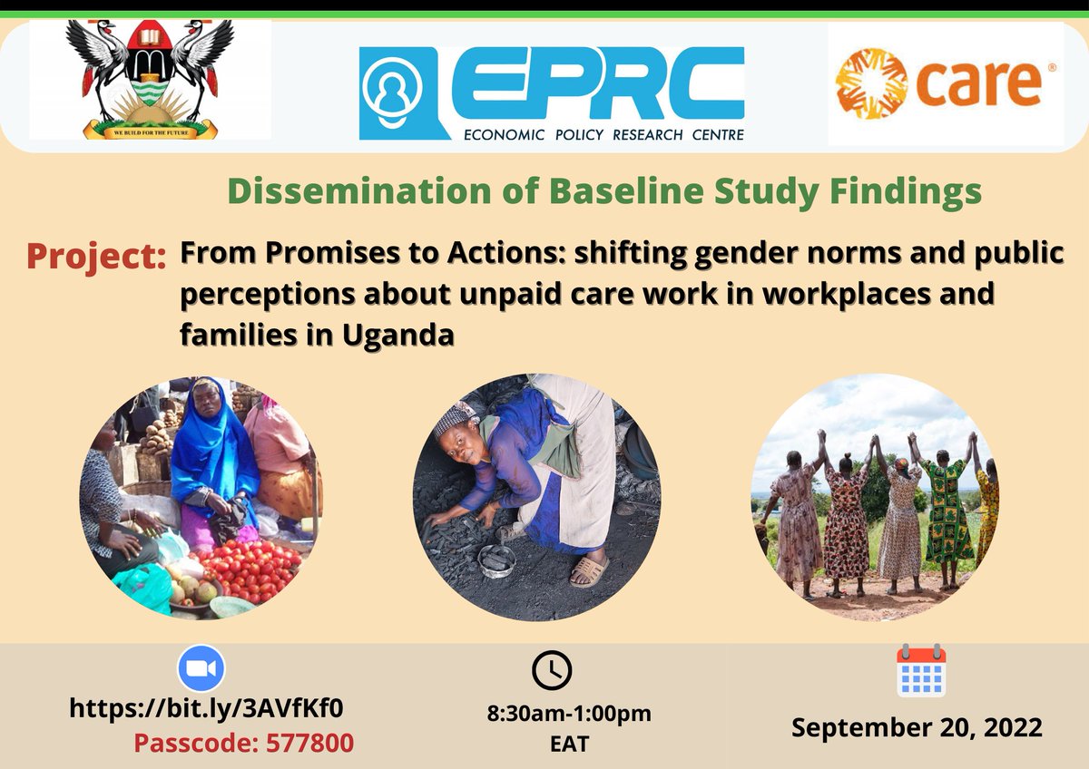 EPRC (@eprc_official) on Twitter photo Join us on Tuesday, September 20th, as we discuss unpaid care work in Uganda. <a href="/gbantebya/">Bantebya G</a> <a href="/AAbenakyo/">Annet Abenakyo Mulema</a> <a href="/mguloba1/">Madina Guloba</a> See details here: eprcug.org/events/study-f… Join us on Tuesday, September 20th, as we discuss unpaid care work in Uganda. <a href="/gbantebya/">Bantebya G</a> <a href="/AAbenakyo/">Annet Abenakyo Mulema</a> <a href="/mguloba1/">Madina Guloba</a> See details here: eprcug.org/events/study-f…