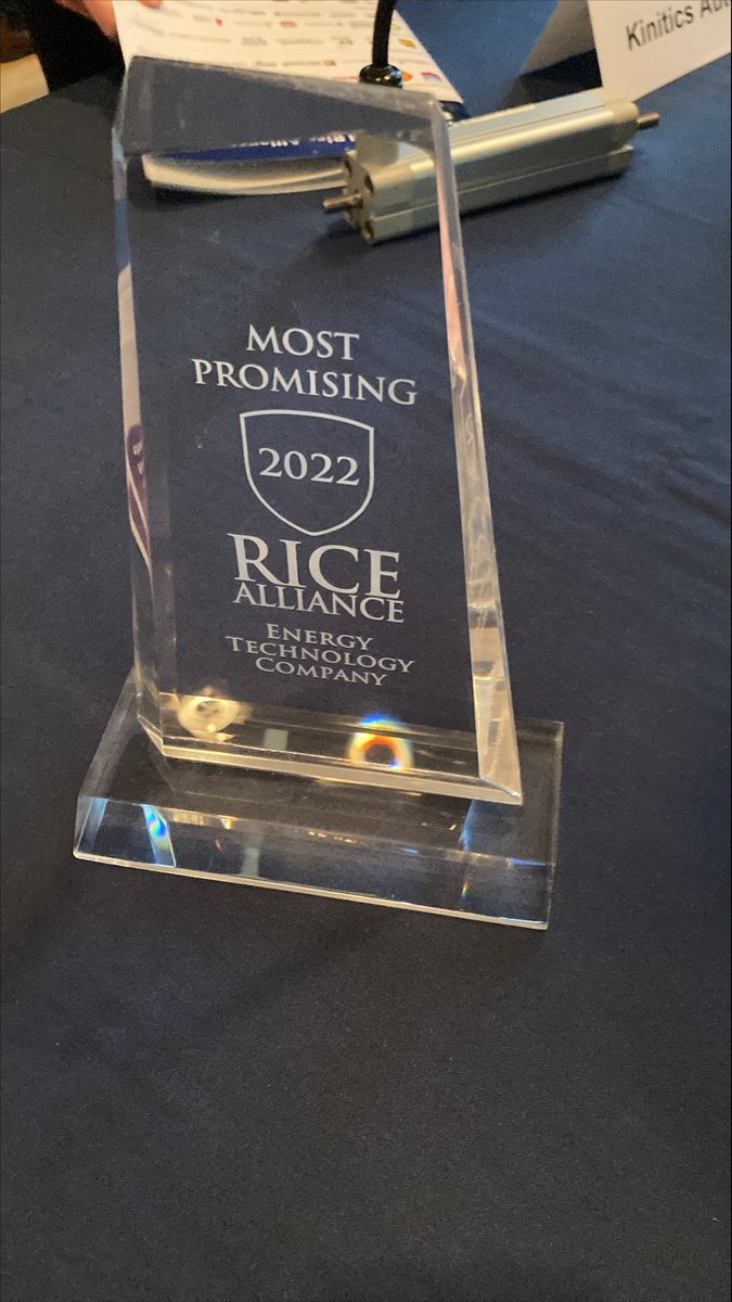 Thanks for the award <a href="/ricealliance/">Rice Alliance</a>! It was really fun showcasing today. <a href="/KaninEnergy/">Kanin Energy</a> are so honored to be recognized as a “Most Promising” startup in 2022!