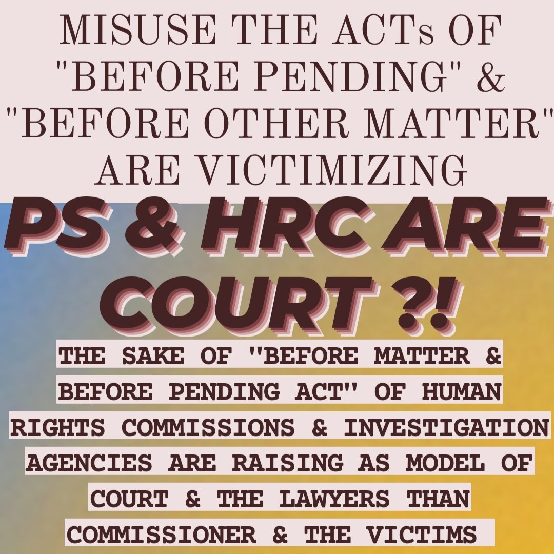 AshrafPallataru's tweet photo. #RTI @RTIOfficiel @DgpKarnataka @India_NHRC
@UN_HRC @UNGeneva
MISUSE THE ACTS OF "BEFORE PENDING" &amp; 'BEFORE OTHER MATTER" ARE VICTIMIZING,
PS &amp; HRC ARE COURT ?!
THE SAKE OF "BEFORE MATTER &amp; BEFORE PENDING ACT" OF HUMAN RIGHTS #commissions &amp; #investigation AGENCIES ASLO COURT ? https://t.co/dpJmcb4NAt