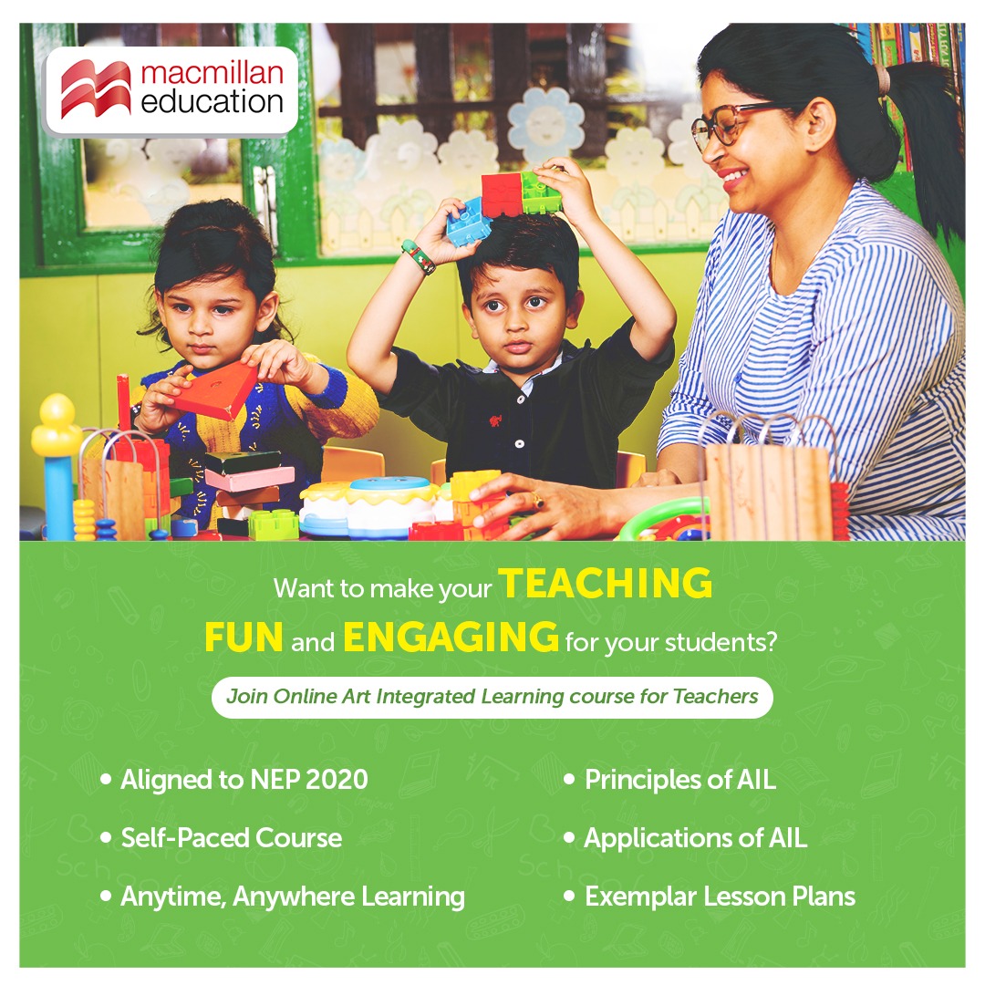 Unleash creativity and integrate fine and performing arts in your lessons. Sign up today for #NEP2020 aligned online art integrated learning course for teachers.

Use referral code MEI to register

Learn more: bit.ly/3QQ3bI1 or visit: bit.ly/3UrLnpR

#Innovation
