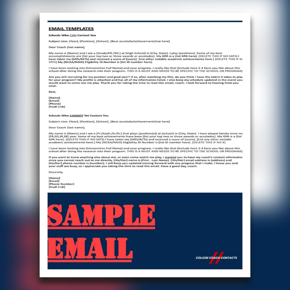 The contact 🔌 will give you an email template to use to contact college coaches! 🤯
•
🔌ACCESS ➡️ collegecoachcontacts.com
•
#collegefootball 
#football 
#footballcoach 
#coach 
#contact 
#database 
#emailtemplate 
#sample