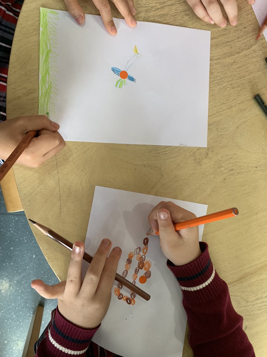 Bonnie_Library's tweet photo. We celebrated #DotDay2022 at #myCISB library with some inspired dot drawings by kindergarten. It’s amazing what you can see in a simple dot! Flowers, cars, space, thunder guitars… and many more https://t.co/e8pZfVgNwh