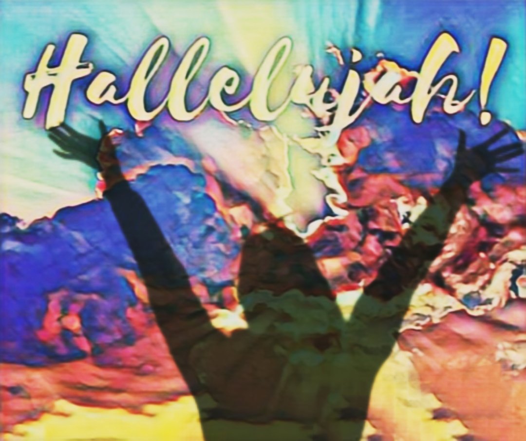Hallelujah - A shouting call for corporate praise. (Strong’s 2149)

PRAISE (Hallelujah) the Lord!
I will give thanks to the Lord with my whole heart, in the company of the upright, in the congregation.
Psalm 111:1