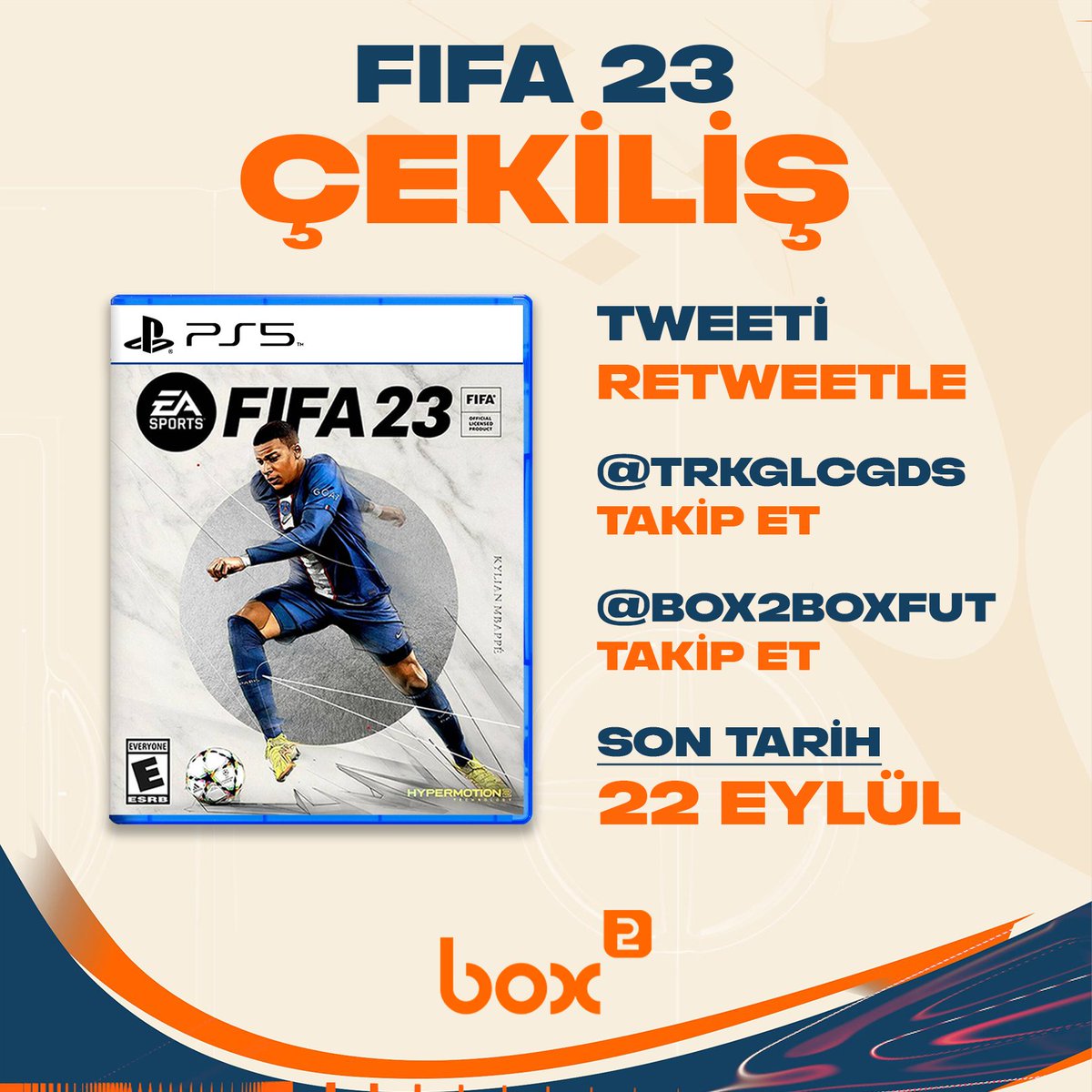 🎁FIFA23 Ultimate Sürüm Hediyesi için yapman gerekenler;

📌Beni ve <a href="/box2boxfut/">box2box</a> takip et
📌RT + Beğeni unutma

22 Eylül son tarih!