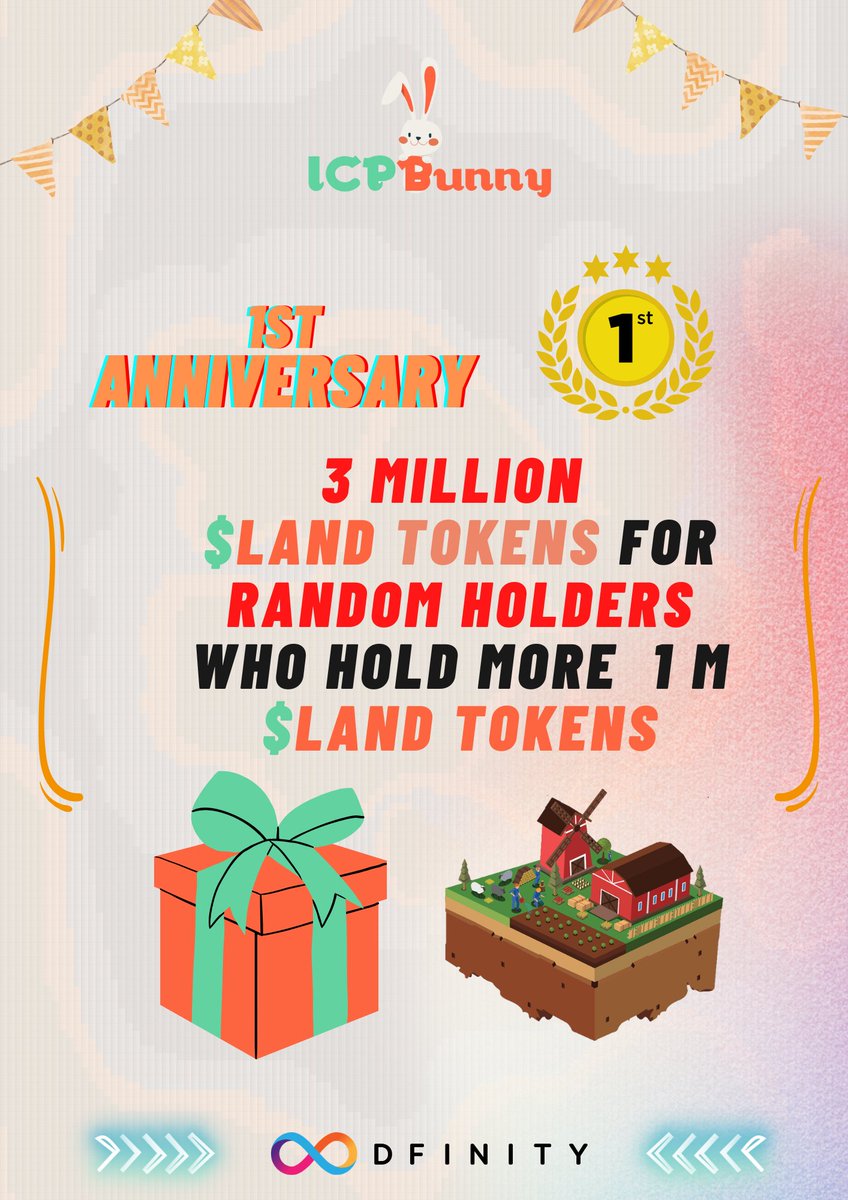 Dear ICPBunny Familia,

As part of the first-anniversary celebration of our successful First "SELF-MINT" launch.
We want to give away to our awesome community 🚀

Like♥️ Retweet 🔁Comment✍️