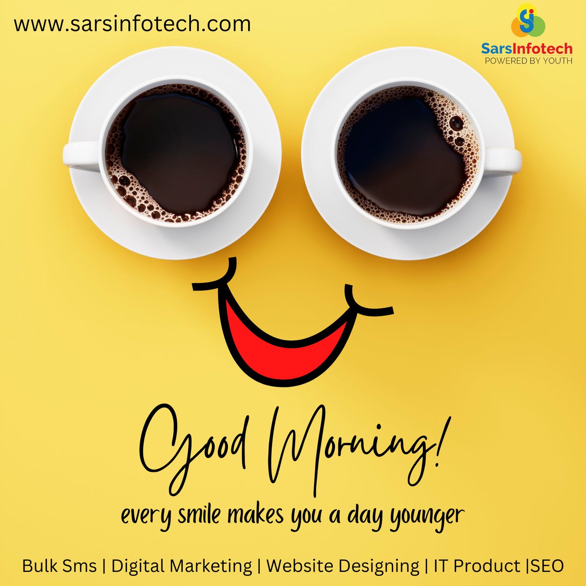 SarsInfotech's tweet photo. Good Morning 

!! "every smile makes you a day younger" !!

Sars Infotech Pvt Ltd is Best IT service providersIn INDIA.

WhatsApp +919818823408 for Enquiry.
 #googdmorning #googdmorning😍 #goodmorningworld  #goodmorning #goodmorning #goodmorningpost #goodmorningindia https://t.co/R3V7Lm5iYk