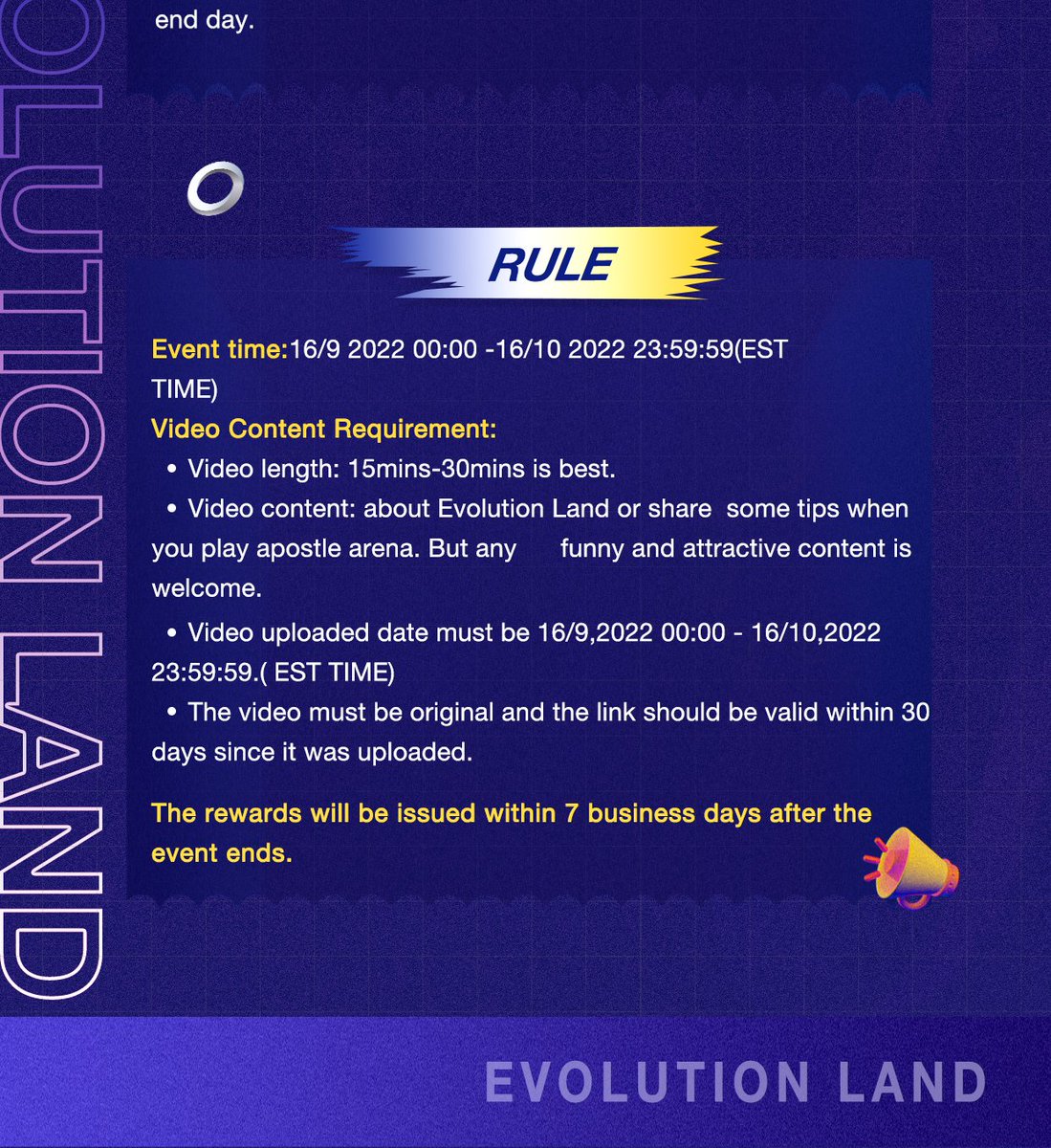Evolution_Land's tweet photo. Promote to earn gift! Promotion Contributor Event is started now!
COME ON AND JOIN US! Click this link and submit your video link!https://t.co/1ZDdfJTkCP #Evolutionland#DAO https://t.co/76j2IMvBgm