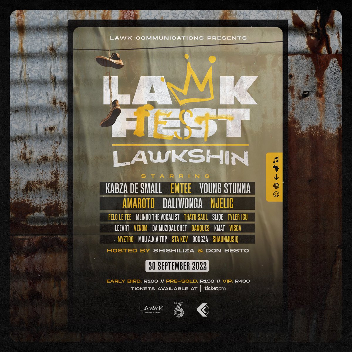 Lawk_Comm's tweet photo. Last #LawkFest ko #Lawkshin 

Tickets available @TicketProSA 

🔗: https://t.co/y5U1kl3bxa https://t.co/XCAK7hPRBj