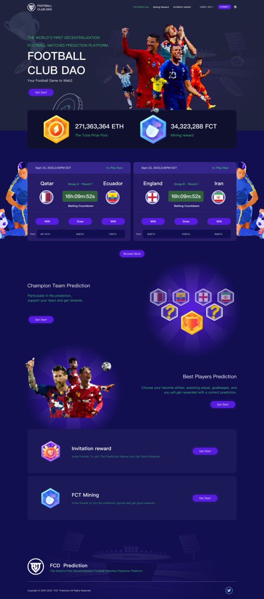 Internal beta test FCD Prediction Market for Qatar Worldcup 2022 matches! Bet with your cryptos and NFTs!

🎁Huge Raffle!🎁
1⃣💵15 FCD Genesis NFT, rare, rarest,legend! for 15 ppl.
2⃣💎30000 $FCT token for 100 ppl( listing plan TBA )

👉💰Join - premint.xyz/fcd-prediction…