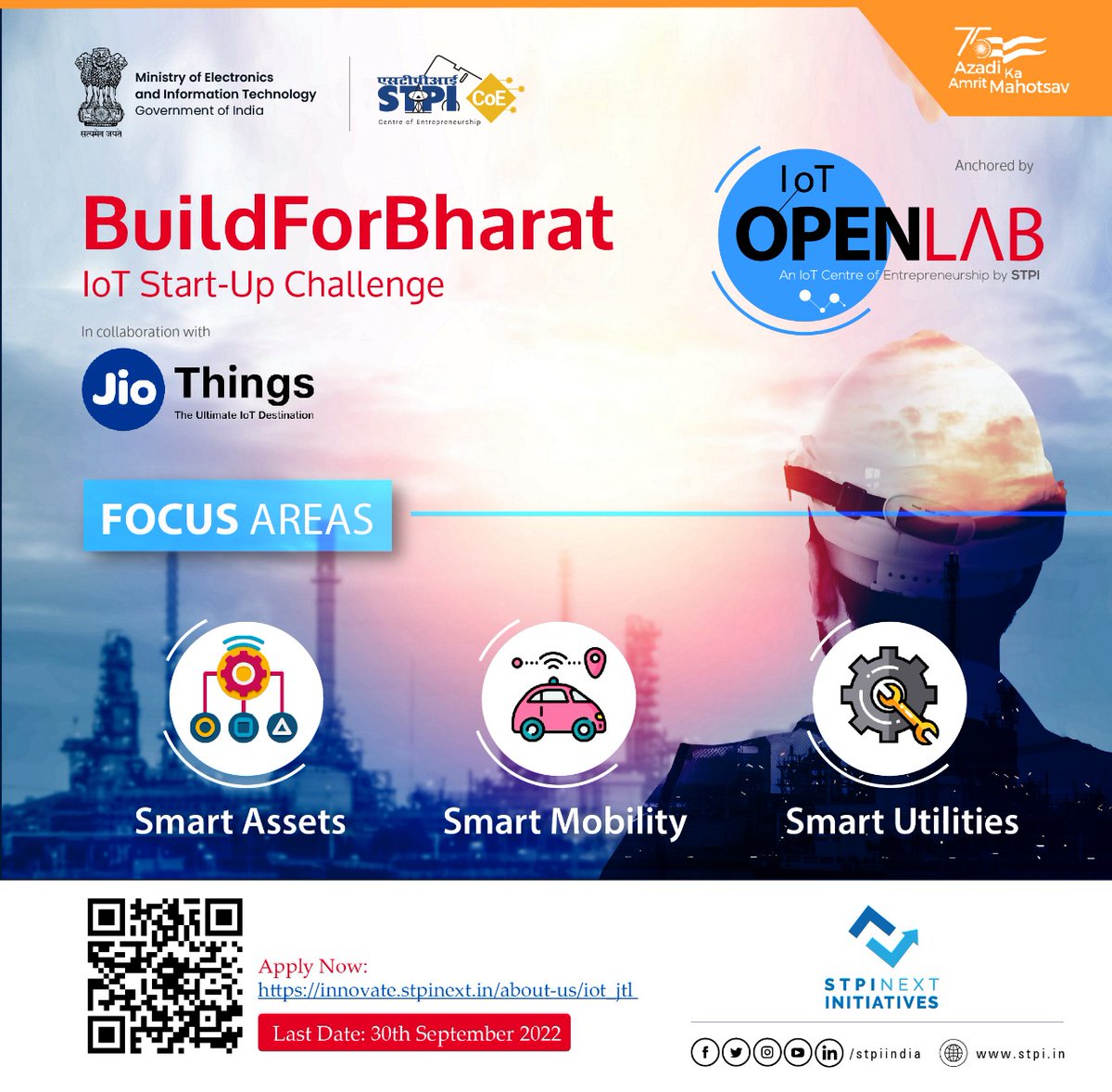 '#BuildForBharat #IoTStartupChallenge' is an opportunity for the #startups to power up their growth with the support of #STPICOEs #STPIIoTOpenLab & Jio Things (JTL). Apply: innovate.stpinext.in/about-us/iot_j…… #STPICoES #STPIINDIA 
@GoI_MeitY
@STPI_IoTOpenLab
@startupindia
@reliancejio