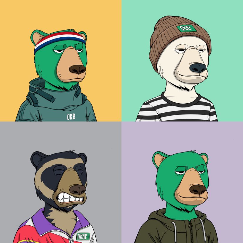 Okay Bears NFT giveaway 🐻‍❄️

Floor price is 73 $SOL 🎁

To enter just follow &amp; RT ~ 48 hrs ⏰