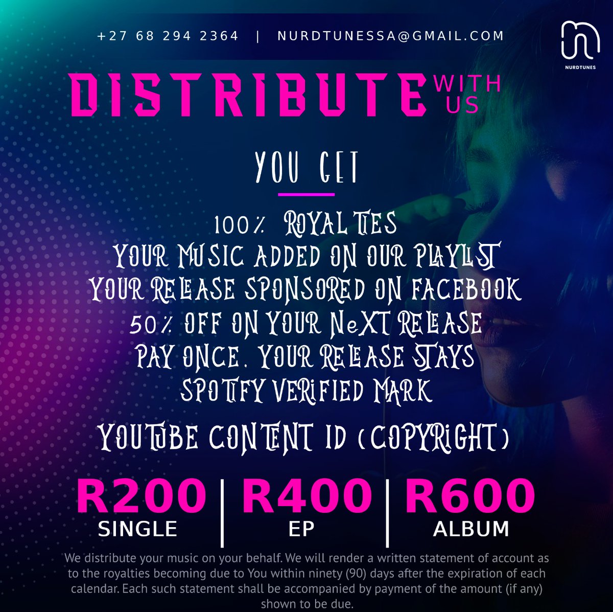 nurdtunessa's tweet photo. Ere re go SETE😃😃 Distribute your music with us❗

Follow this link to check out music we distributed
https://t.co/y76tGj8F5f

#nurdtunes #newmusic #musicdistribution #NewMusicFriday https://t.co/zsMFjHXOry