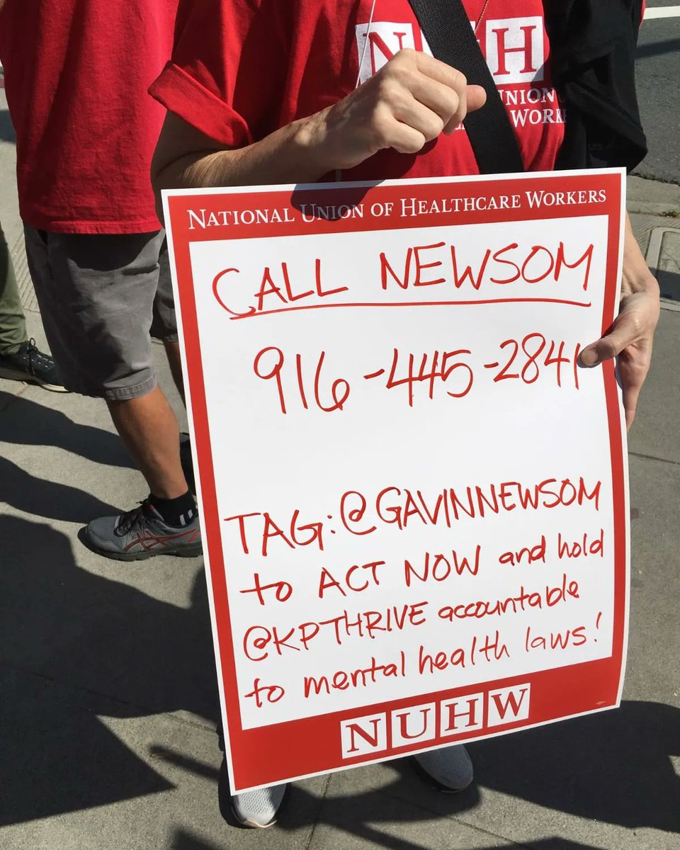 XingonaB's tweet photo. @ninaturner @GavinNewsom is enraging when @kpnorcal @NUHW #mentalhealth therapists are on day 32 of the longest #strike in US history to improve mental healthcare at @kpthrive for our most vulnerable patients! #Kaiser breaks the law &amp; #Newsom lets them--tell him to act! #mentalhealthmatters https://t.co/LRWuK5TT5q