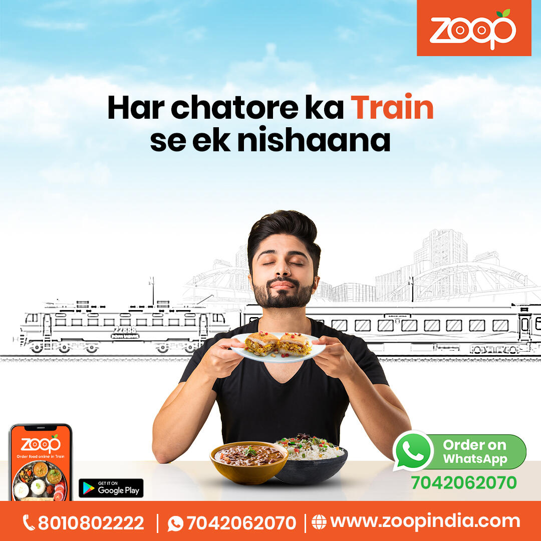 Zoop_Food's tweet photo. Zoop delivers tangy food on the train to satisfy your cravings

visit: https://t.co/QxC5kI0v3P

#zoopfood #zoopdelivers #tangyfood #foodontrain #foodintrain #zoopit https://t.co/tNkkeZxcAr