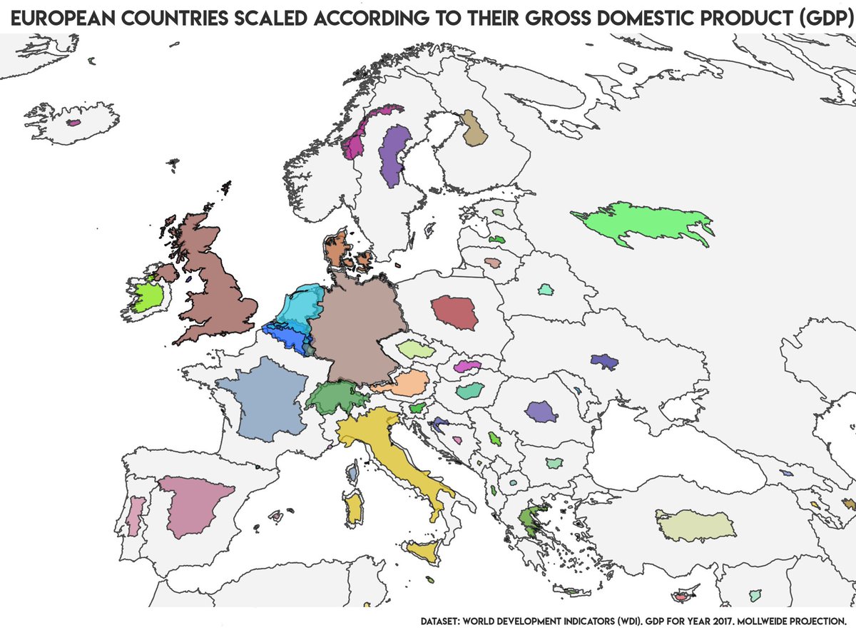 what is the real size of russia compared to european countries?