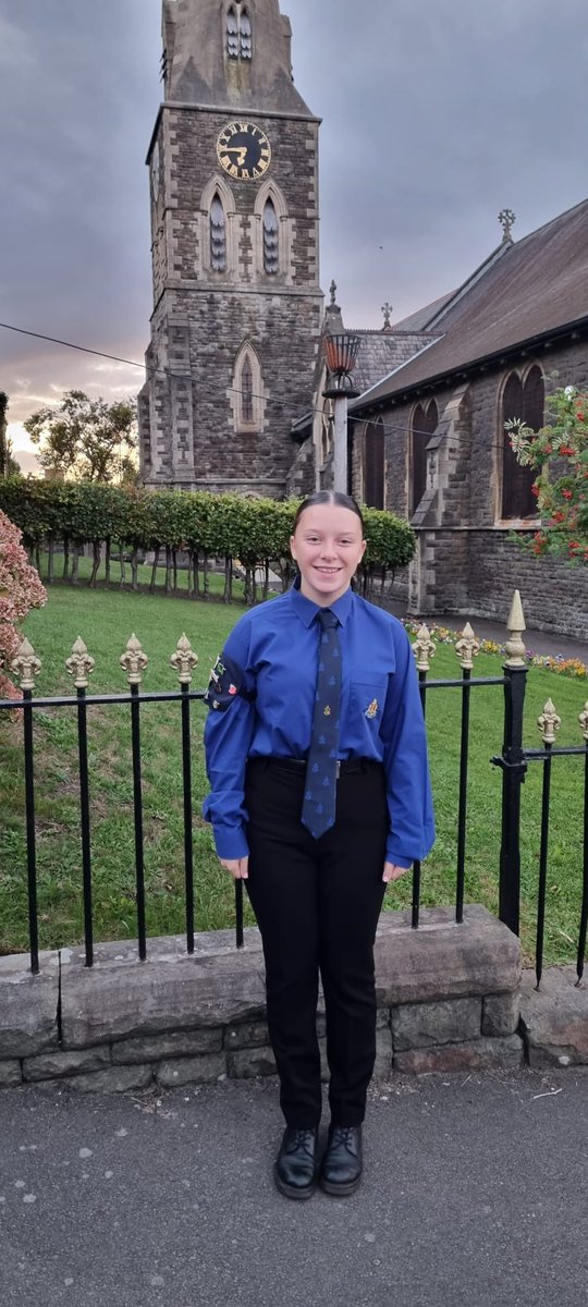 An early start for Grace Davies as she represents our Boys Brigade and Girls Association at the National Service of Remembrance in Cardiff today in the presence of His Majesty the King.