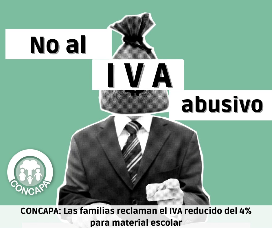 concapa_es's tweet photo. CONCAPA: 📢Las familias reclamamos IVA reducido del 4% para todo el material escolar.

Pedro José Caballero, presidente de la CONCAPA, cifra esta medida en un ahorro estimado para las familias de entre 100 y 200 € 💰al trimestre.

https://t.co/d7firnvWHI https://t.co/U5BzTFLaRc