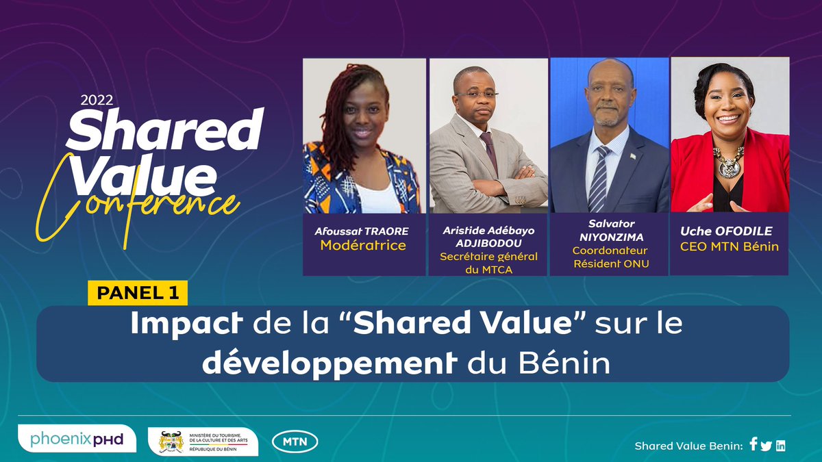 sharedvaluebj's tweet photo. Trois panels seront animés aujourd’hui pour le Shared Value Conference 2022.

‼️ Rejoignez-nous dès maintenant au Palais des Congrès pour y assister. https://t.co/ElPYI6CJyH