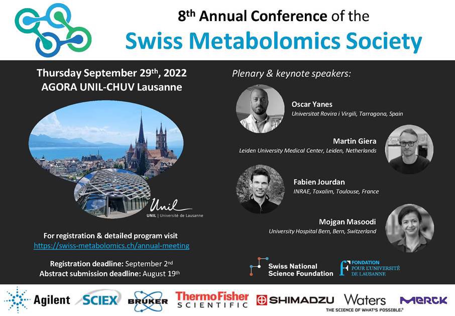 swiss_society's tweet photo. The final program of the Swiss Metabolomics Society Meeting 2022 is now available online: https://t.co/YNlUSJe8yC https://t.co/0qVIUXZlpc
