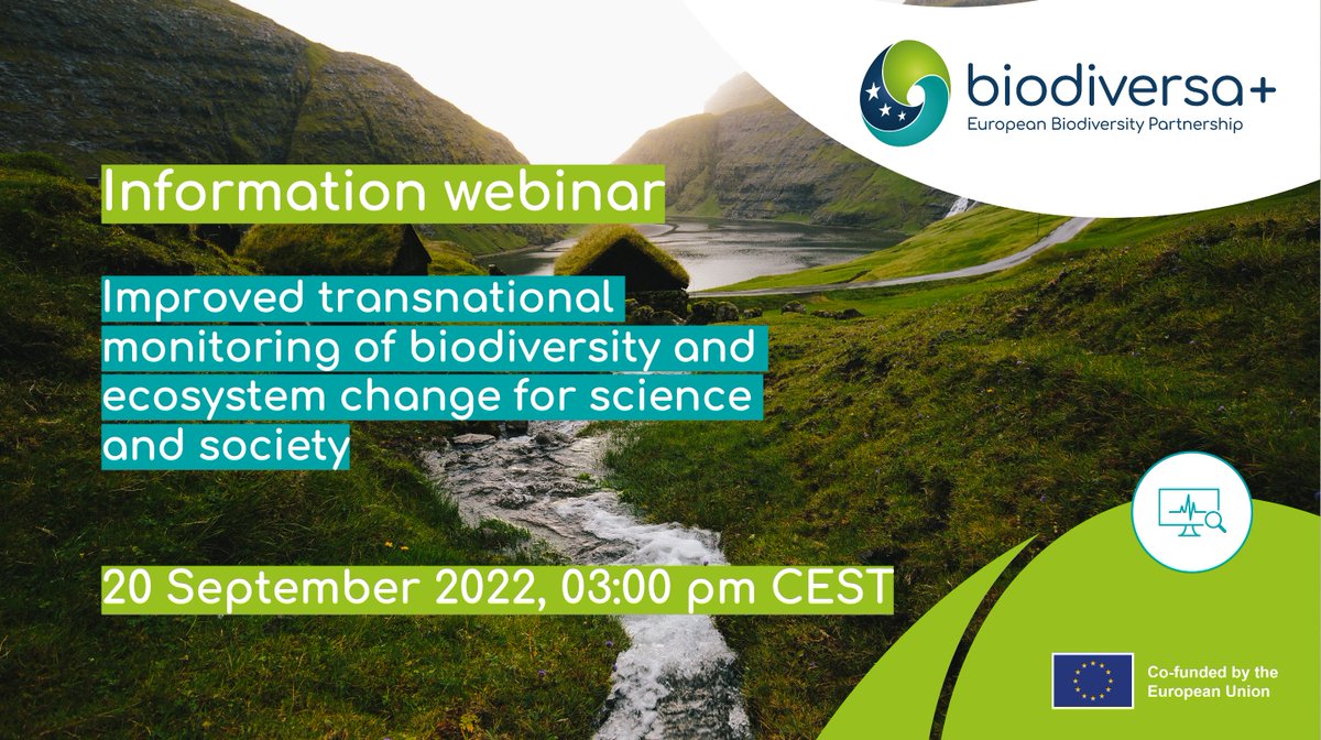 📢To all potential #BiodivMon applicants, don't forget to register for our research call info session!
📅 20 September 2022, 03:00 pm CEST
📝Mandatory registration: us06web.zoom.us/webinar/regist…