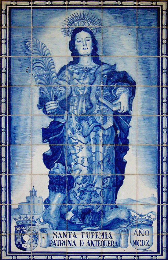 Jos192's tweet image. Sta #Eufemia patrona de #Antequera padeció martirio en Calcedonia el 16-9-303
