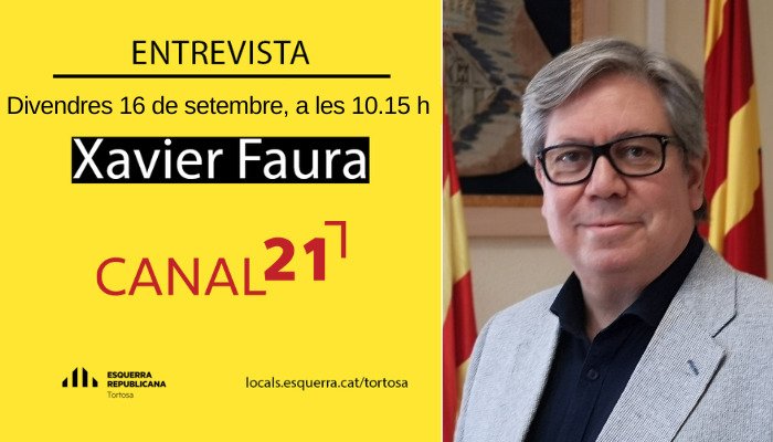 [ENTREVISTA] Avui a partir de les 10.15 entrevista a @xavier_faura president del Consell Comarcal del Baix Ebre i portaveu del grup municipal d'Esquerra Republicana a l'Ajuntament, al programa #PrimeraColumna @Canal21Ebre