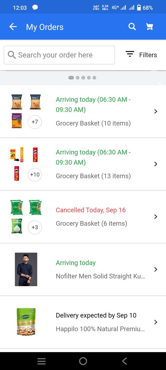 Airdrop_trapper's tweet photo. @Flipkart @flipkartsupport 
Ordering from Flipkart has been an headache in recent days. Their logistics team is pathetic and resolution time as well. For the last order in the picture, expected delivery date is 10th September and still undelivered. https://t.co/pyct2Ryp1H