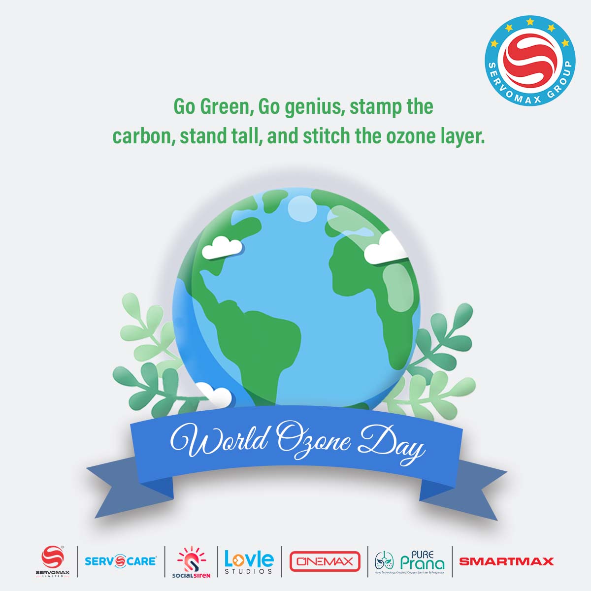 #International_Day_for_the_Preservation_of_the_Ozone_Layer 
Go Green, Go genius, stamp the carbon, stand tall, and stitch the ozone layer.
#WorldOzoneDay #Ozone #WorldOzoneDay2022 #OzoneLayer #OzoneDay #SaveEarth #Earth #InternationalOzoneDay #SaveOzone #savetheplanet

#SERVOCARE