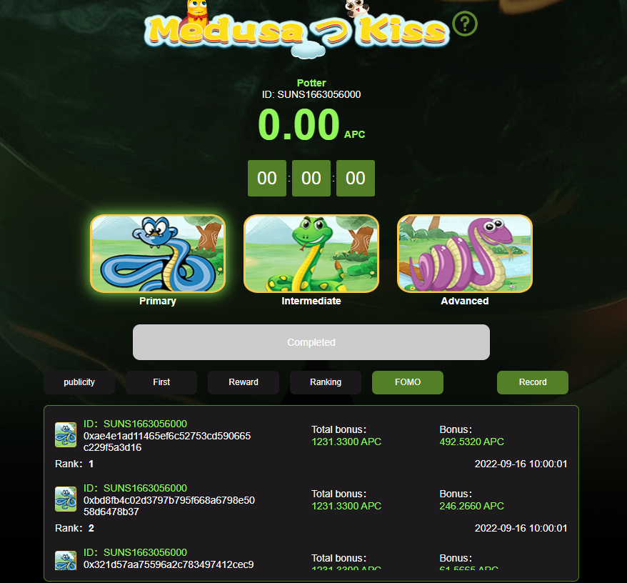 0ggycrypto's tweet photo. 🔥Congrats for this round of Medusa Kiss has been end, the first place has reached 246 times profits!!! What are you waiting for, let's join now!🙌🙌 https://t.co/oXEt25g4AP