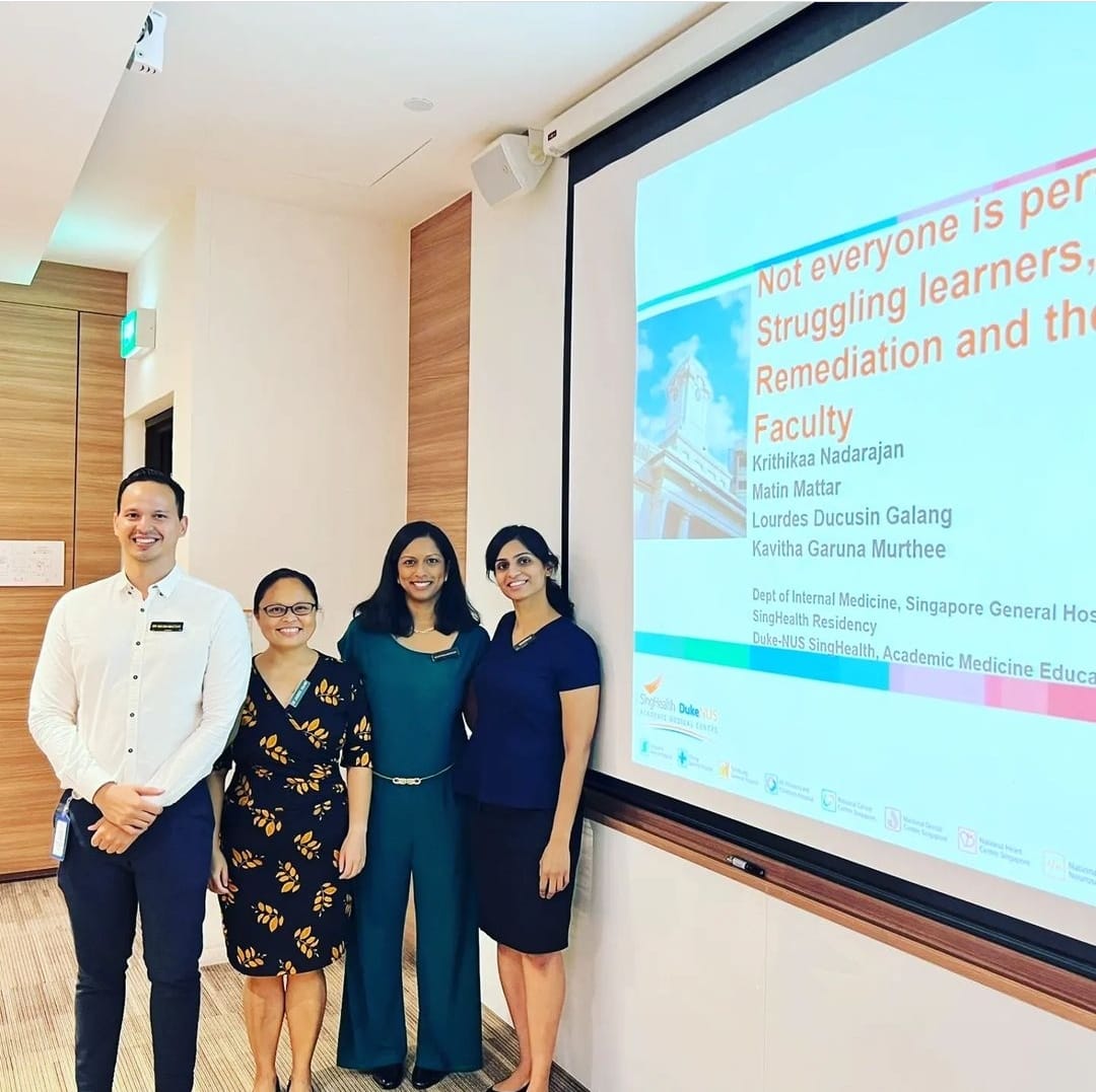 drkrithikaa's tweet photo. So happy we could share our experience with remediating struggling learners at the Singhealth Duke NUS Education Conference. We had such awesome participants and we learnt so much from all of you. https://t.co/csKUqSUVug