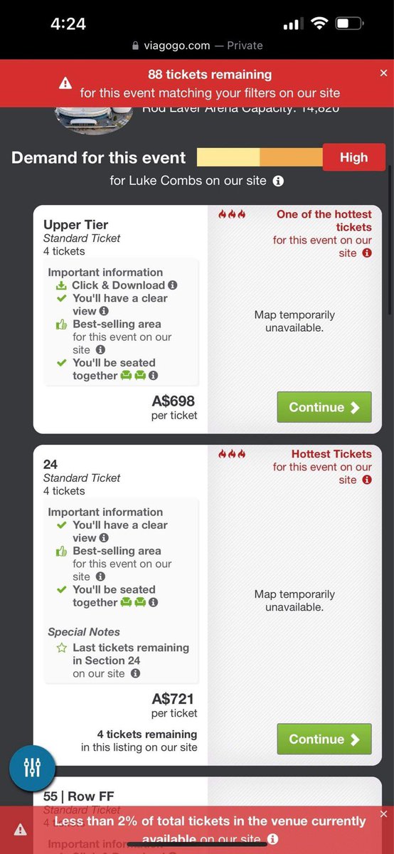 ElvyJono's tweet photo. @lukecombs please look into your concerts for Australia, it has been handed so poorly by @Ticketek_AU and @frontiertouring. Supposedly all sold out, yet now third parties selling YOUR tickets for 5x prices. Well known scam sights are going take a lot of fans money. #lukecombs https://t.co/sWkQY5ZdLr