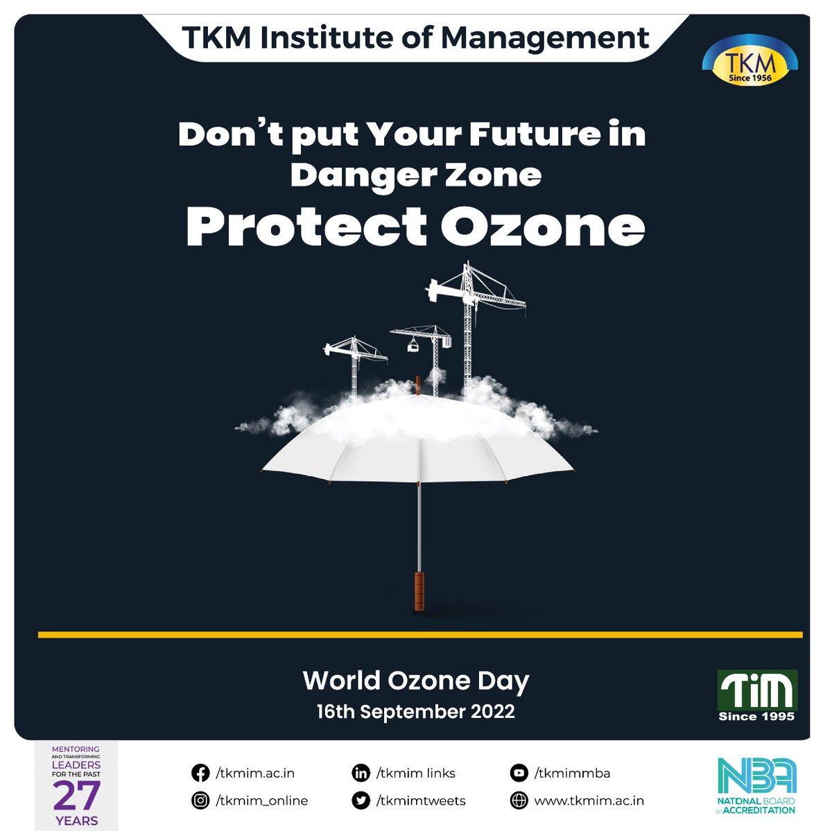 Let's take an oath to protect the ozone and save the future on this #worldozonelayer
#ozoneday #worldozoneday #ozone #saveearth #globalwarming #climatechange #ozonedepletion #protectozone #saveozonelayer #environment #saveozone #tkmimkollam #tim #tkm #tkminstituteofmanagement